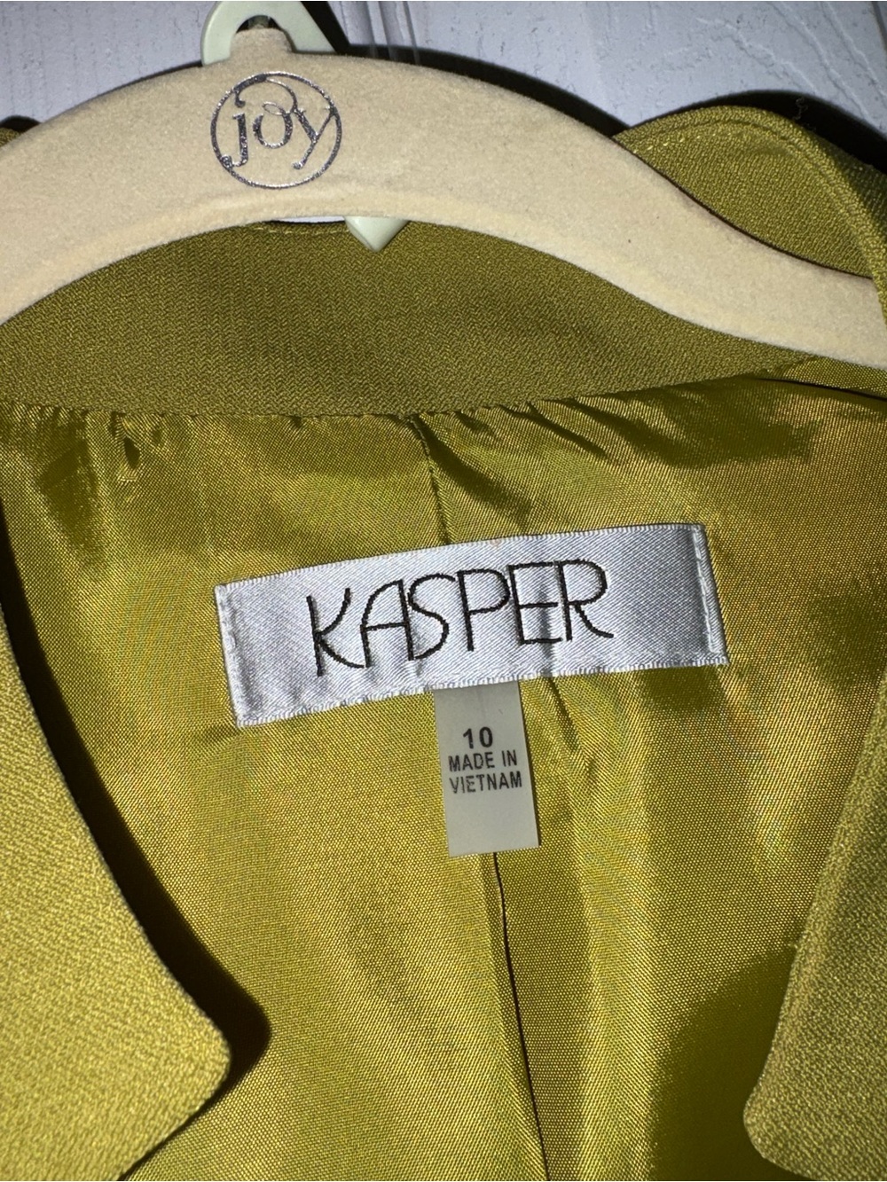 Kasper Olive Collarless Single-Button Blazer - Picture 5 of 7